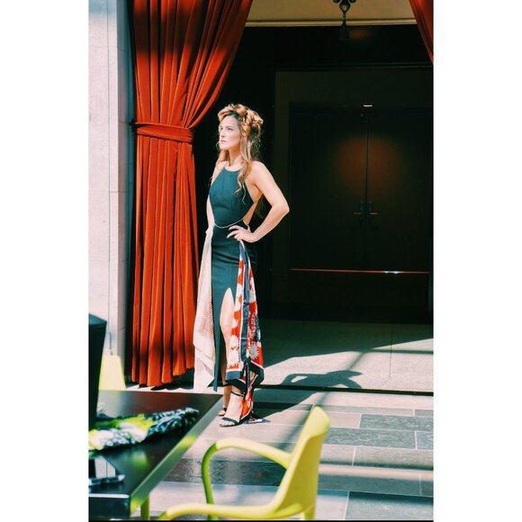 Flower Garden Polka Dots Plaid Scarf Accessory - Picture 2 of 4